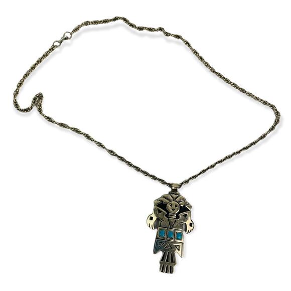 Vintage Silvertone Pendant on 22.5" Chain Box Clasp Closure - Picture 1 of 7